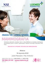 Bezpłatne badania mammograficzne dla kobiet w styczniu 2018 - Nidzica
